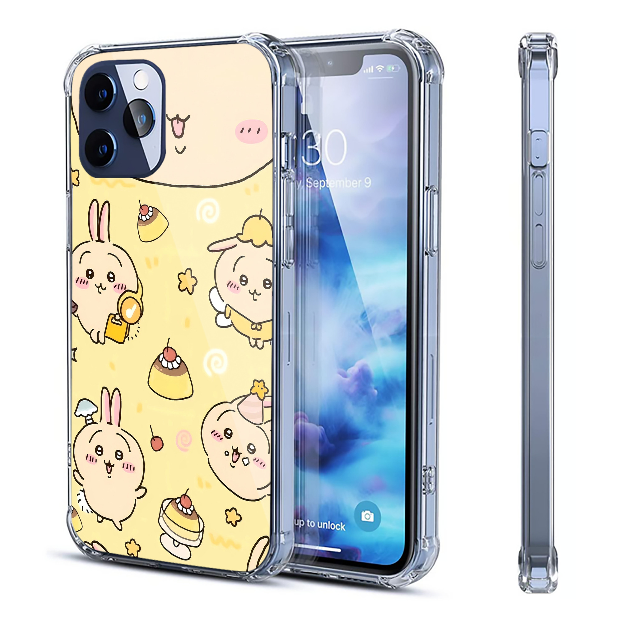 （画像用） ちいかわ Chii-kawa 【iPhone 12シリーズ対応】透明スマホケース（クリアソフトケース）